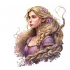 CUKROVÁ TLAČ jedlý obrázok na tortu Cukrová hmota Rapunzel Rozprávka #13 + MENO
