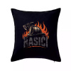 Nápis Hasiči, helma a oheň - Vankúš 50x50 - 50x50 - Vrátane výplne ( Čierna )