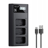 K&F CONCEPT Sony NP-FW50 3-pack Camera Charger s LCD Display/s Micro USB a Type-C cable