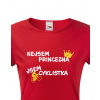 Dámske tričko nie som princezná, som cyklistka, Barva Červená, Velikost S, Canvas Dámské tričko s krátkým rukávem Bezvatriko.cz 0337