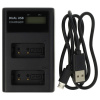 Duálna nabíjačka (Micro USB / Typ C) pre batériu Canon LP-E17 atď., s displejom