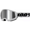 100 % (2023) OKULIARE MODEL STRATA 2 WHITE MIRROR SILVER LENS FARBA BIELA