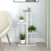 4-poschodový stojan na kvety 43x22x76 cm biely kov-ForU-336109