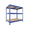 Kovový regál do skladu Biedrax 35 x 90 x 120 cm, modrý - 3 police MDF
