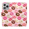 Flip pouzdro iSaprio na mobil Honor 400 Lite - Donuts Pattern 03 s kapsičkami na karty (Knížkové flipové pouzdro iSaprio pro mobil Honor 400 Lite - Donuts Pattern 03 - elegantní obal s kapsami, stoján