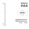 MPkovania FT - MADLO kód K02 Ø 25 mm UN pár Rozteč madla: 600 mm, Rozmer profilu madla: Ø 25 mm, Dĺžka: 625 mm