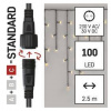 Spojovacia reťaz EMOS 100 LED Standard - cencúle, 2,5 m, vonkajšie, teplá biela, časovač (D1CW01)