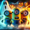 CUKROVÁ TLAČ jedlý obrázok na tortu Cukrová hmota Halloween Mimoni 1 + MENO