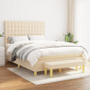 vidaXL Posteľný rám boxspring s matracom krémový 140x200 cm látka - Krémová - 177274-111440