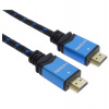 PremiumCord Ultra HDTV 4K@60Hz kabel HDMI 2.0b kovové+zlacené konektory 2m bavlněné opláštění kabelu (kphdm2m2)