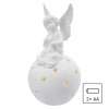 EMOS Keramický anjel LED, 29 cm, 2x AA, vnútorný, teplá biela