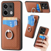 Ring Holder kryt Carbon Card na Xiaomi Redmi Note 13 Pro+ - Hnedá