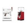 Ascaso Steel DUO PID PLUS, White&Wood + Eureka Mignon Perfetto, CR ferrari red
