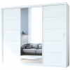 MEBLINE Skriňa s posuvnými dverami so zrkadlom VISTA 250 biela