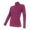 Triko dlouhé dámské SENSOR MERINO WOOL DF zip lilla L