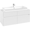 VILLEROY & BOCH Collaro závesná skrinka pod umývadlo na dosku (umývadlo v strede), 4 zásuvky, 1200 x 500 x 548 mm, White Matt, C09100MS