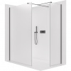 CERANO - Sprchová zástena Walk-in Onyx TL/P - 8 mm - hranatá vzpera - čierna matná, mliečne sklo - 160x50 cm