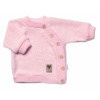 Detský pletený svetrík s gombíkmi, zap. bokom, Handmade Baby Nellys, ružový
