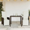 3dílný zahradní bistro set s poduškami hnědý polyratan Hnědá 3277187