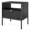 Piaski Nočný stolík Nova 54 cm čierny/čierny rám