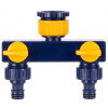 Rozbočovač Strend Pro Garden TS3017, spojka 2-way, záhradná, s ventilmi