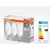Osram LED žiarovka Base Classic B40, E14, 4,9 W, 470 lm, 2700 K, opálová, 3 ks