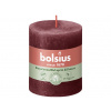 Bolsius Rustic Shine Valec 68x80mm Velvet Red, bordó sviečka