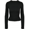 Urban Classics Dámske tričko Ladies Rib Turtelneck Longsleeve Farba: Black, Veľkosť: 3XL