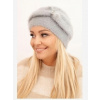 Kesi Dámska zimná čiapka huňatá s ozdobou a kožušinou šedá