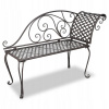 Záhradná lavica, lavička - Garden Chaise, 128 cm, oceľ, staroveku hnedá (Garden Chaise, 128 cm, oceľ, staroveku hnedá)