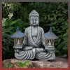 Buddhova socha do záhrady s pagodovou lucernou GN361992-P