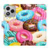 Flip pouzdro iSaprio na mobil Honor 400 Lite - Donuts Pattern 02 s kapsičkami na karty (Knížkové flipové pouzdro iSaprio pro mobil Honor 400 Lite - Donuts Pattern 02 - elegantní obal s kapsami, stoján