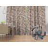 Biante Bavlnený záves Sandra SA-637 Modro-béžovo-biele kosatce na sivobéžovom 150x260 cm