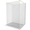 Mexen Kioto, sprchová zástena Walk-In 140 x 200 cm, 8mm číre sklo, zlatý matný profil, 800-140-002-55-00