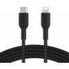 BELKIN kabel oplétaný USB-C - Lightning, 2m, černý CAA004bt2MBK