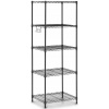 Royal Catering Kovový regál - 55 x 45 x 150 cm - 150 kg - čierny RCMR-1500P19T