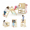Costway Učiaca veža Piklerové trojuholník Montessori sada 7 v 1 pastel