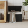 Kôš na bielizeň s vekom čierny 55,5x35x34 cm polyratan-ForU-372052