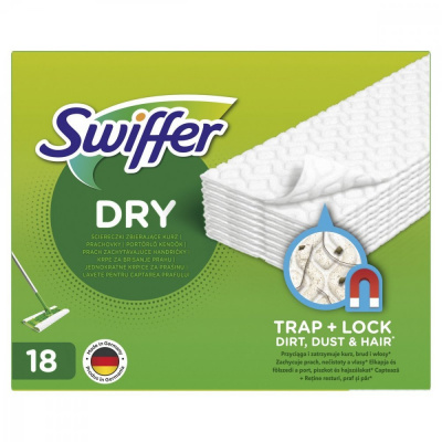 Swiffer Dry náhradné prachovky na podlahu 18 ks + CASHBACK AŽ 40 EUR
