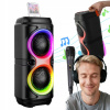 GŁOŚNIK BLUETOOTH 5.0 RGB PRENOSNÝ 200W SUBWOOFER KARAOKE TWS