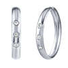Stříbrné náušnice se zirkony - kruhy 5x35mm SILVEGOB30565-3-35