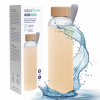 Sklenená fľaša na vodu 0,7 l Fľaša Na Pitie AquaFloow + neoprénové puzdro 700 ml marhuľová