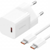 Baseus GaN5 sada adaptéru s USB-C portom a káblom USB-C na USB-C - 30W - 1 m - biela P10110902213-00 - možnosť vrátiť tovar ZADARMO do 30tich dní