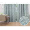 Biante Dekoračný záves Leona LN-166 Biele listy na modrozelenom 130x200 cm
