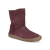 Barefoot kozačky Froddo - Tex Suede Bordeaux vínové