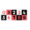 Penové puzzle, podložka - Čísla, 10ks, čierna / červená / biela