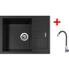 Sinks AMANDA 650 Pureblack + Elasta nerez/čierná