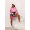 LaBalancia Štýlová dámska oversize mikina REMY - Flowers on pink