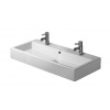 Duravit Vero - Dvojumývadlo, 100x47 cm, s prepadom, 2 otvory na batérie, WonderGliss, biela 04541000241