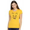 Bavlnené Ewident tričko Meow žltá M